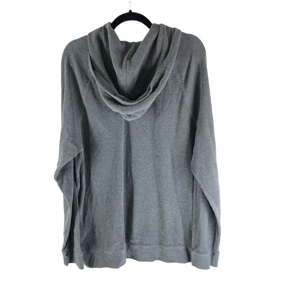 Levis Mens Gray Waffle Knit Thermal Hooded Sweater Relaxed Fit XL - Picture 2 of 5
